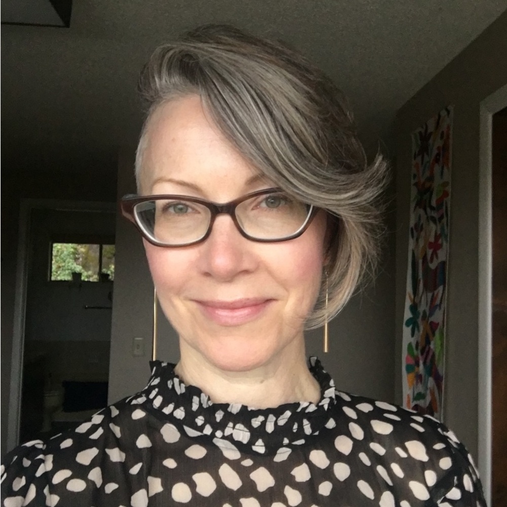 LOFT Black and Cream patterned Blouse